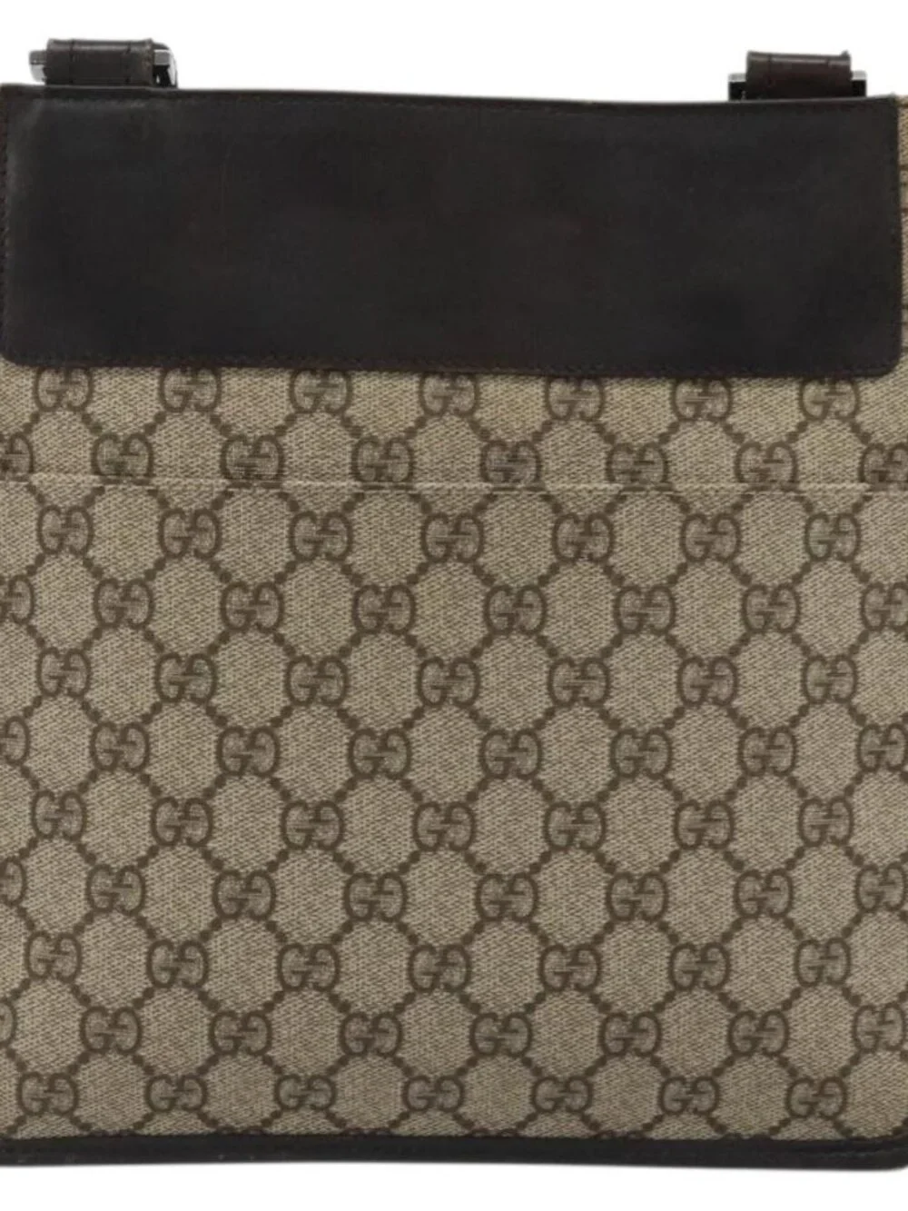 GUCCI GG Canvas Shoulder Bag PVC Beige Silver 27639 Auth yk20236
